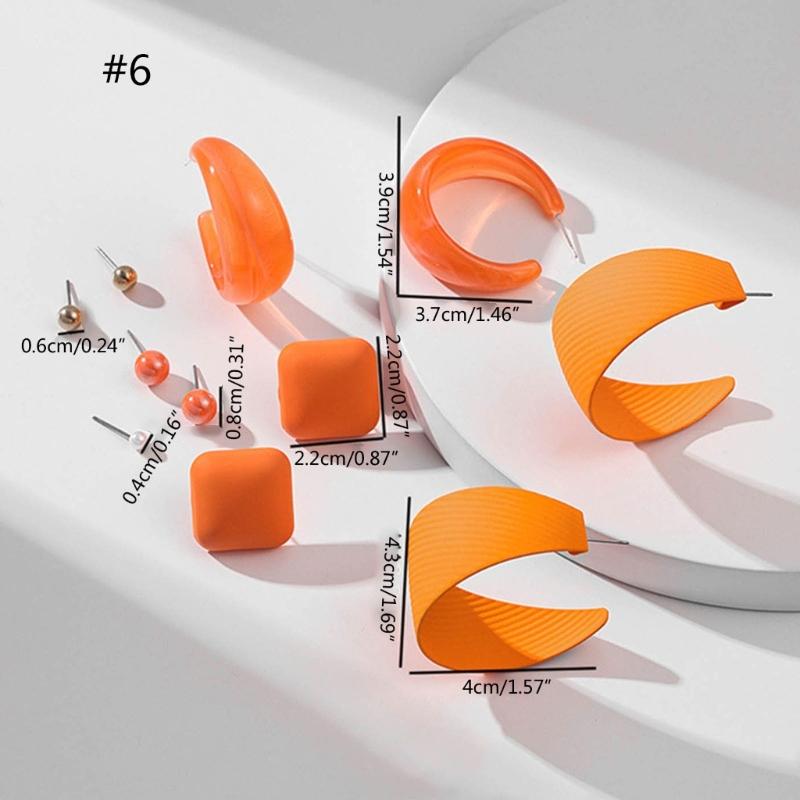 Acrylic Ear Jewelry Set Beautiful Dopamine Dangle Earrings Statement Earrings Acrylic Material for Fashionable Women