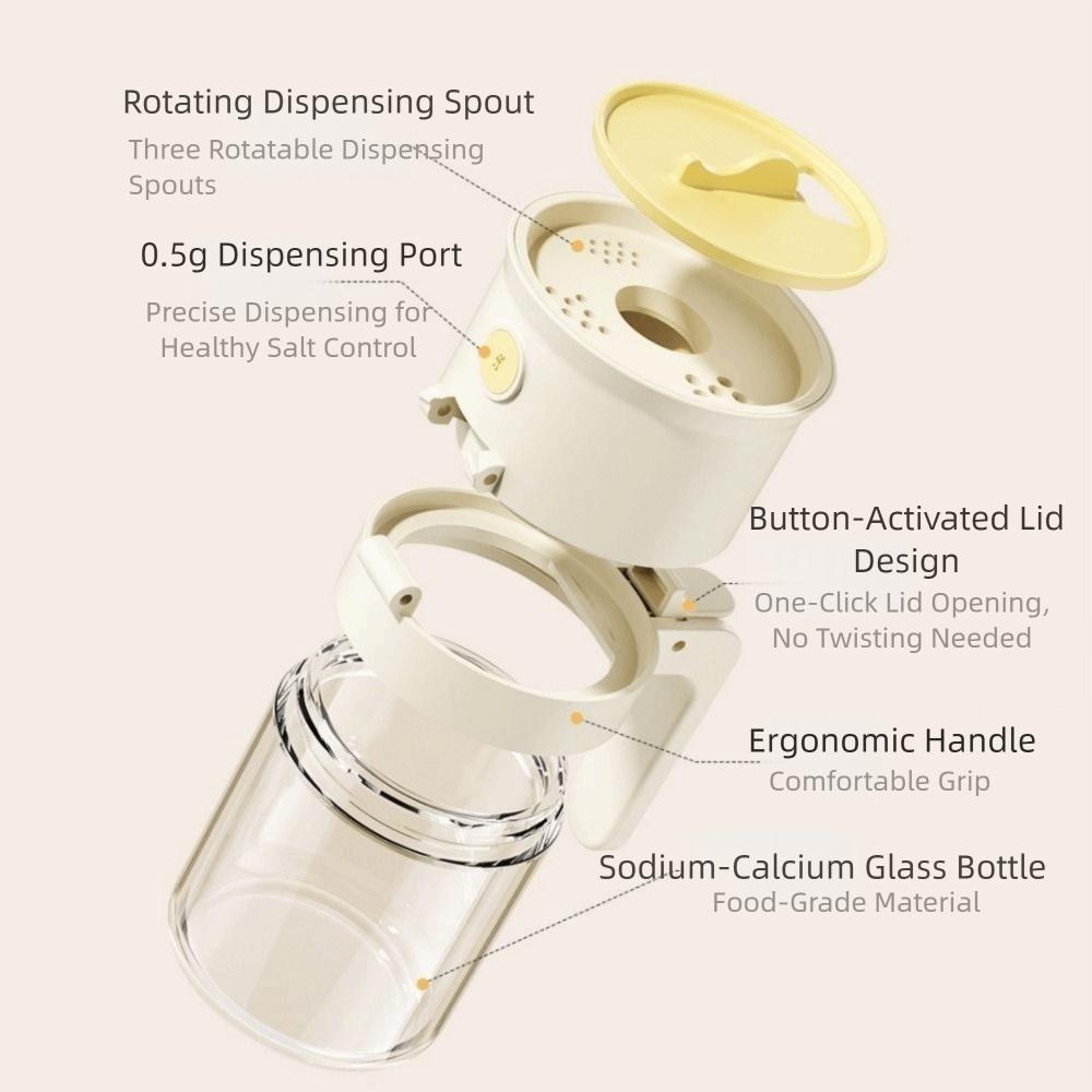 Quantitative Control 2 In 1 Salt Container 0.5g Glass Seasoning Box  for Sugar Salt