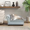 Dog Sofa with Storage Space and Cushion, Made of Wood and Polyester, 76x45x43 Cm, Light Grey
