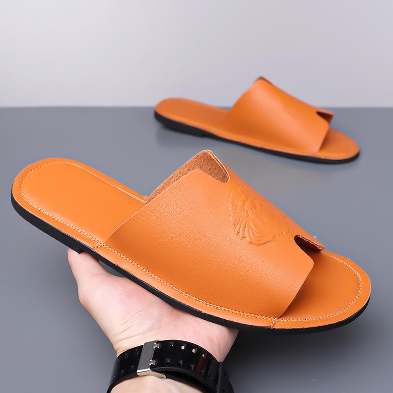 Summer New Outdoor Slippers Korean Version of Trendy Men's Sandals Non-slip One-word Drag Men's Beach Shoes Large Size