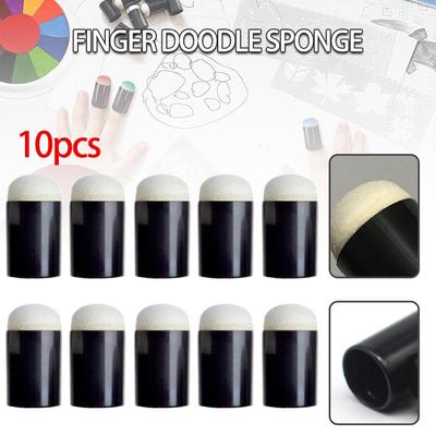 10 adet Fırçalar Parmak Sünger Daubers Köpük Boyama Seti Damgalama DIY Boyama