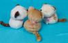 Shinada Fukurai Cat M Set of 3 Plush Toys 12cm Lucky Charm Meditating Cat Silky Fur