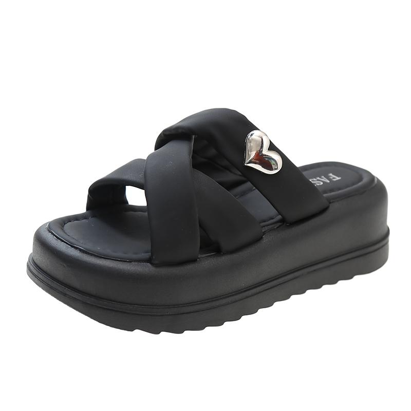 Luxury High-heeled Thick Sole Slippers Summer Fashion Lightweight Rome Shoes Platform Sandals Chic Pantuflas Beach Pu Chinelos