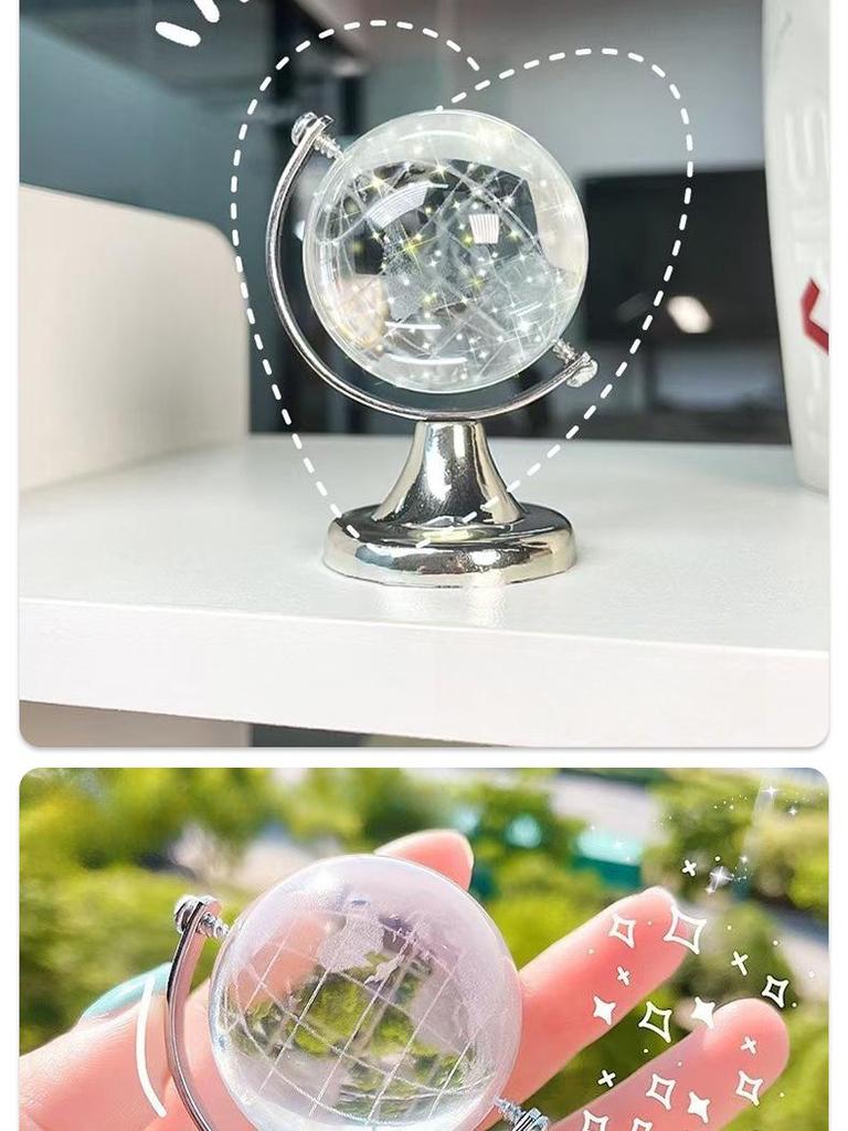 Mini Transparent Crystal Glass Globe Ornament for Home Decor