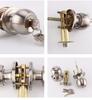 Stainless Round Door Knobs Rotation Lock Knobset Handle Stainless Steel Door Knob with Key for Bedrooms Living Rooms Bathrooms