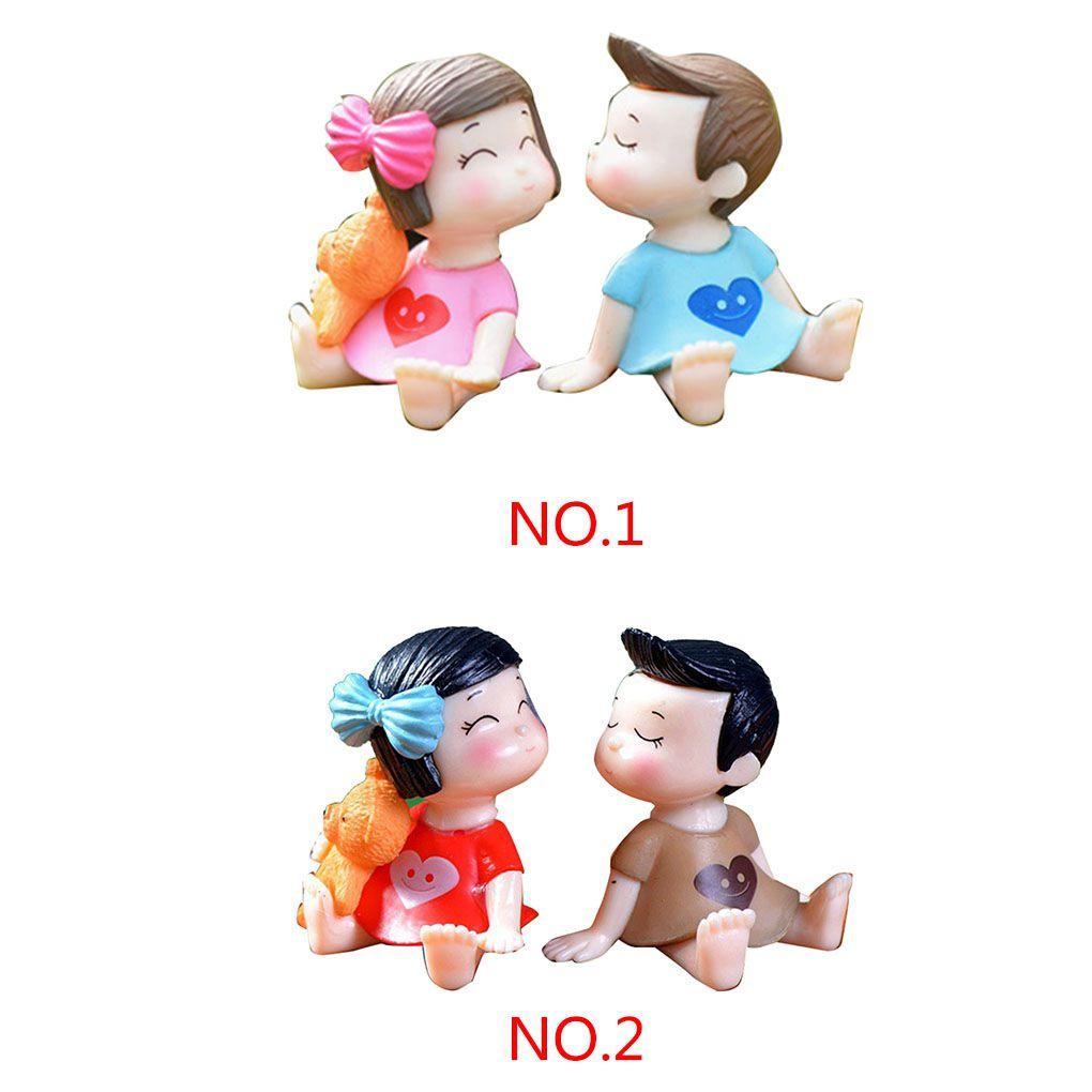 Iubitul Sărut Cuplu Ornament DIY Păpușă Petrecere de Nuntă Acasă Decor Mic Tort DIY Figurine Micro Peisaj