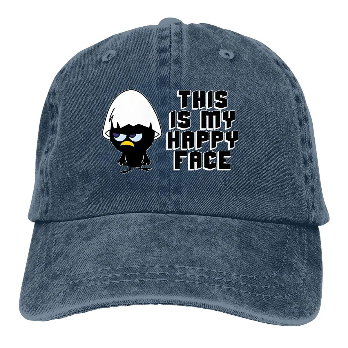 

Стираная мужская бейсболка Happy Face Trucker Snapback Кепки Dad Hat Calimero Cartoon Animation Кепки для гольфа Adjustable темно-синий