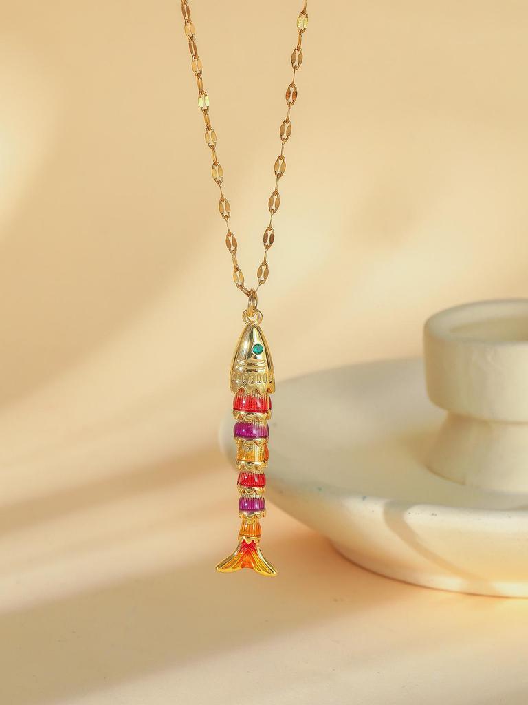 Boho rybí náhrdelník: Prázdninový styl, Lehký luxus klíční kosti, Doprava zdarma