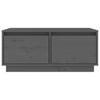 Coffee Table Gray 80 X 50 X 35 Cm Solid Pine Wood