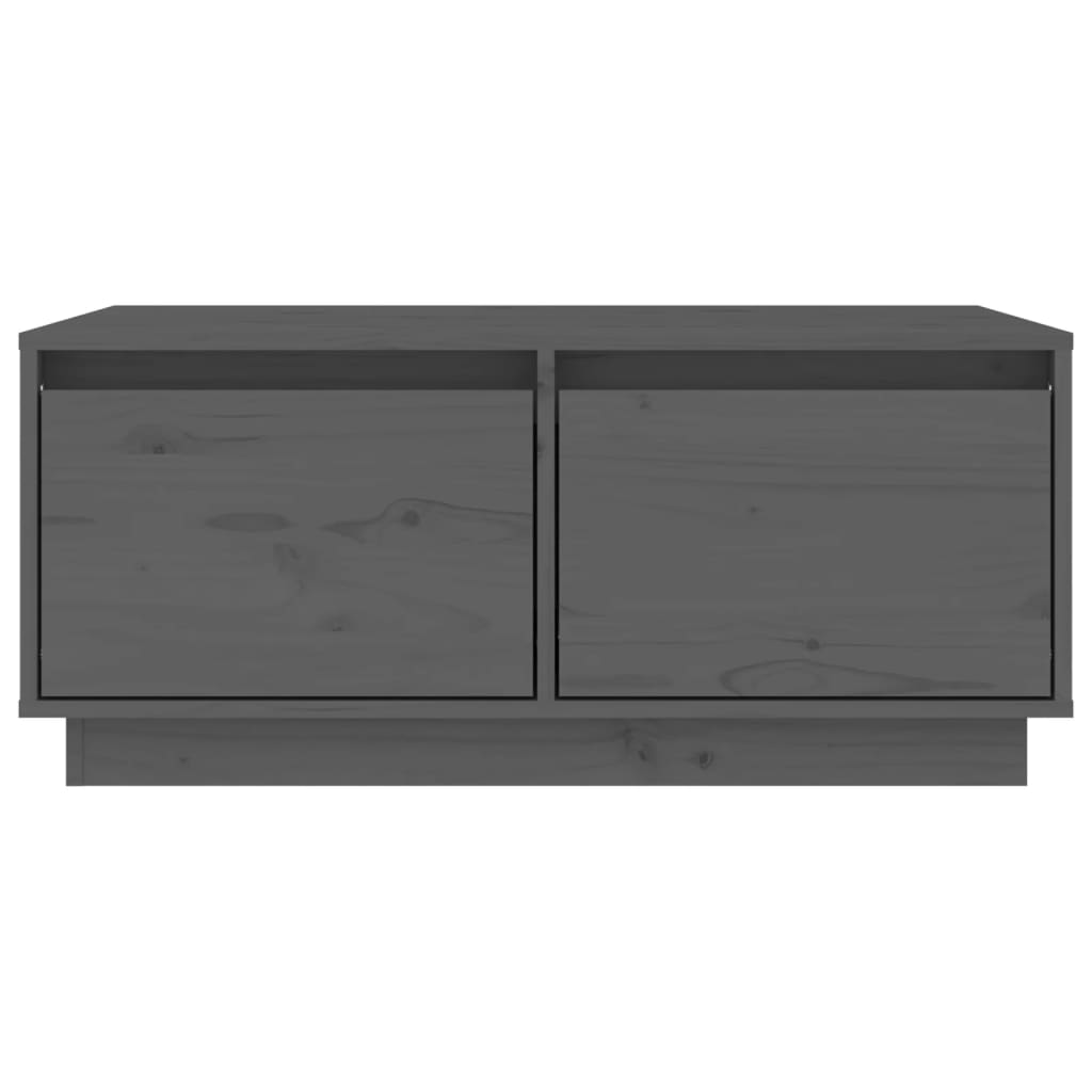 Coffee Table Gray 80 X 50 X 35 Cm Solid Pine Wood