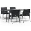 5-Cz. Gartenmöbel-Set mit Kissen, Polyrattan und Stahl