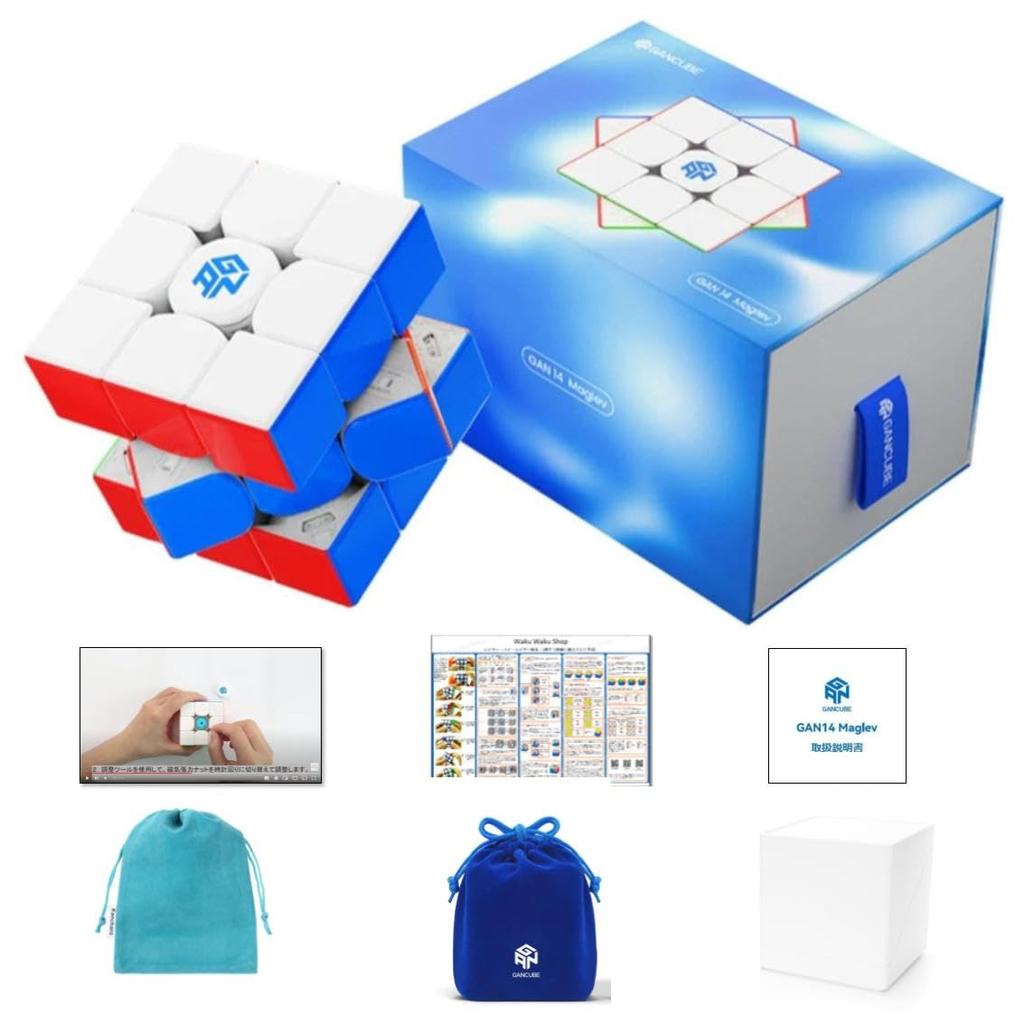 GAN 14 Maglev Frosted Product Manual Japanese Video of Adjustment Method 3x3 Cube Japanese Strategy Pouch 3x3 Cube with Magnet for Competition Use