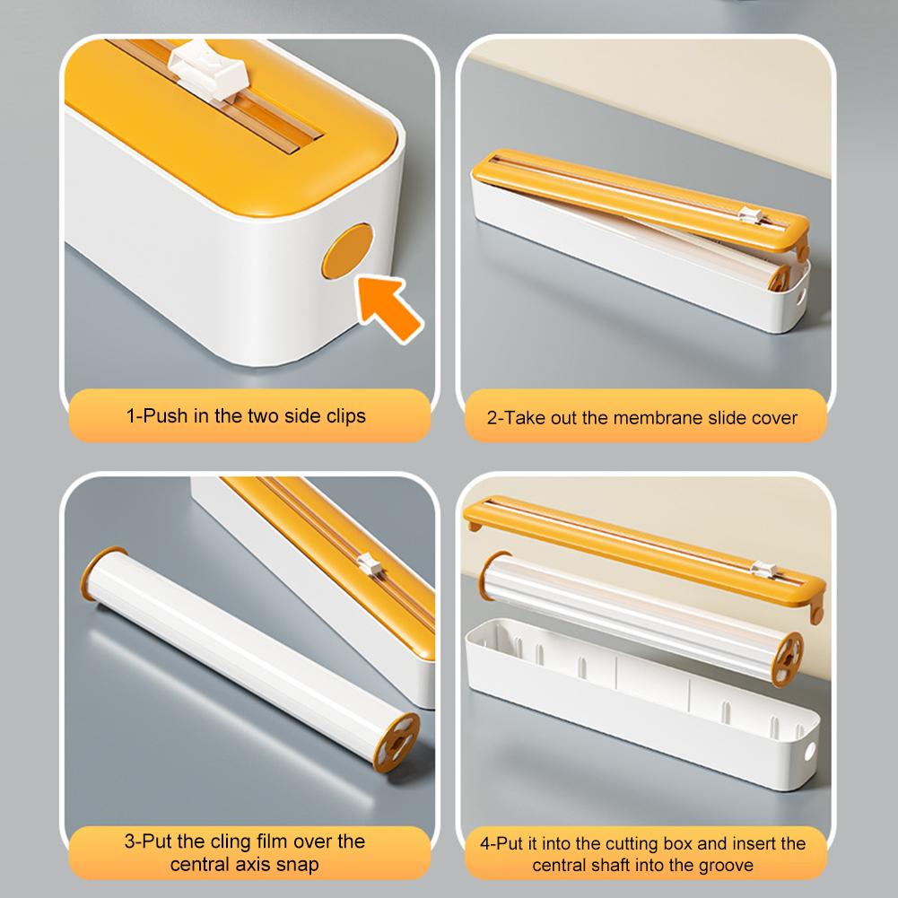 Plastic Wrap Dispenser Cutter Food Cling Film Cutter Magnetic Film Wrap Dispenser Aluminum Foil Stretch Film Cutter for Kitchen