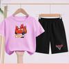 Children Aged 3 to 14 Summer Fashion T-shirt set Children Disney Car Print T-shirt + shorts Girl Boy Casual Tops Toddler Clothes