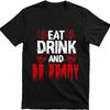 Tshirt Male Printed Boys Short Sleeve T Shirt Daily Wear Eat Drink And Be Scary Cool For Unisex Teeshirt Graphic Workout Tops
