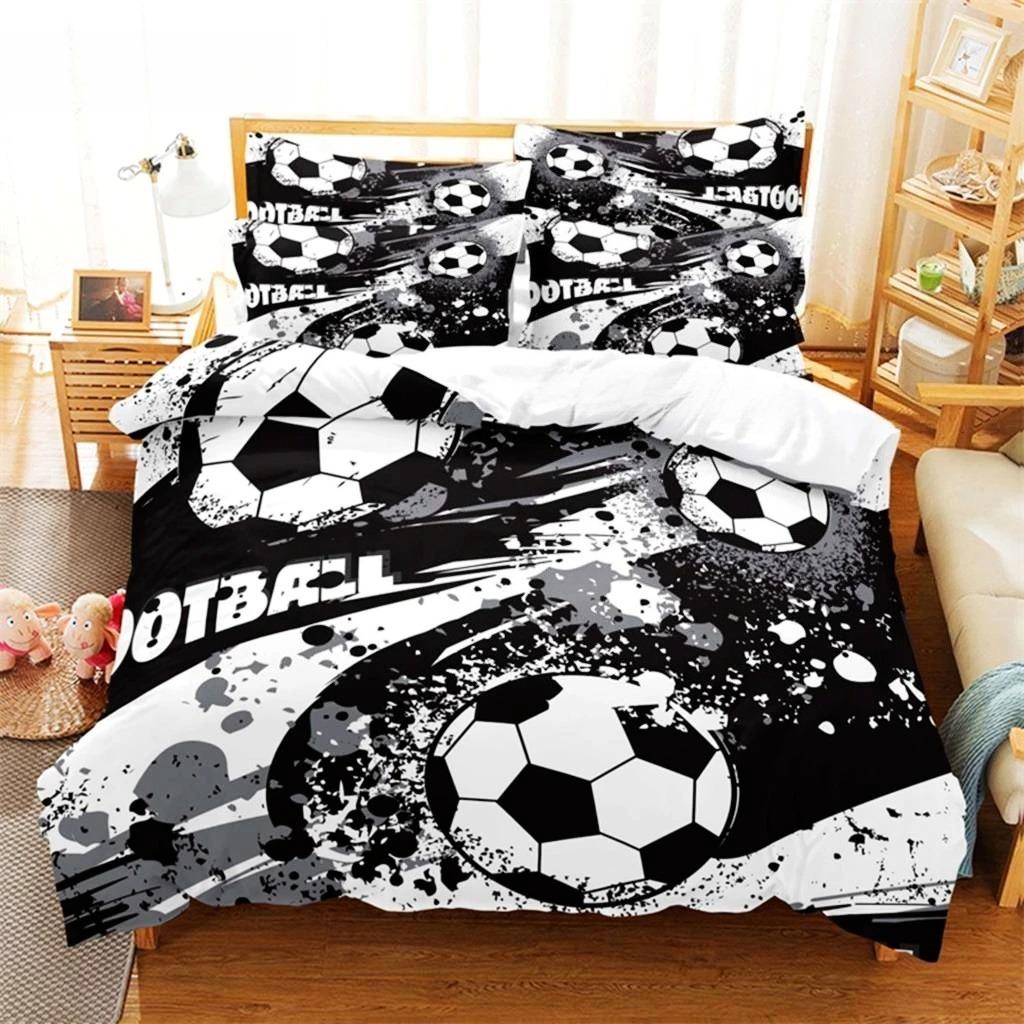 Football Bedding Set Competitive Sports Boy Duvet Cover Set King Quilt Cover Youth Children's Double Duvet Cover Bedding Set