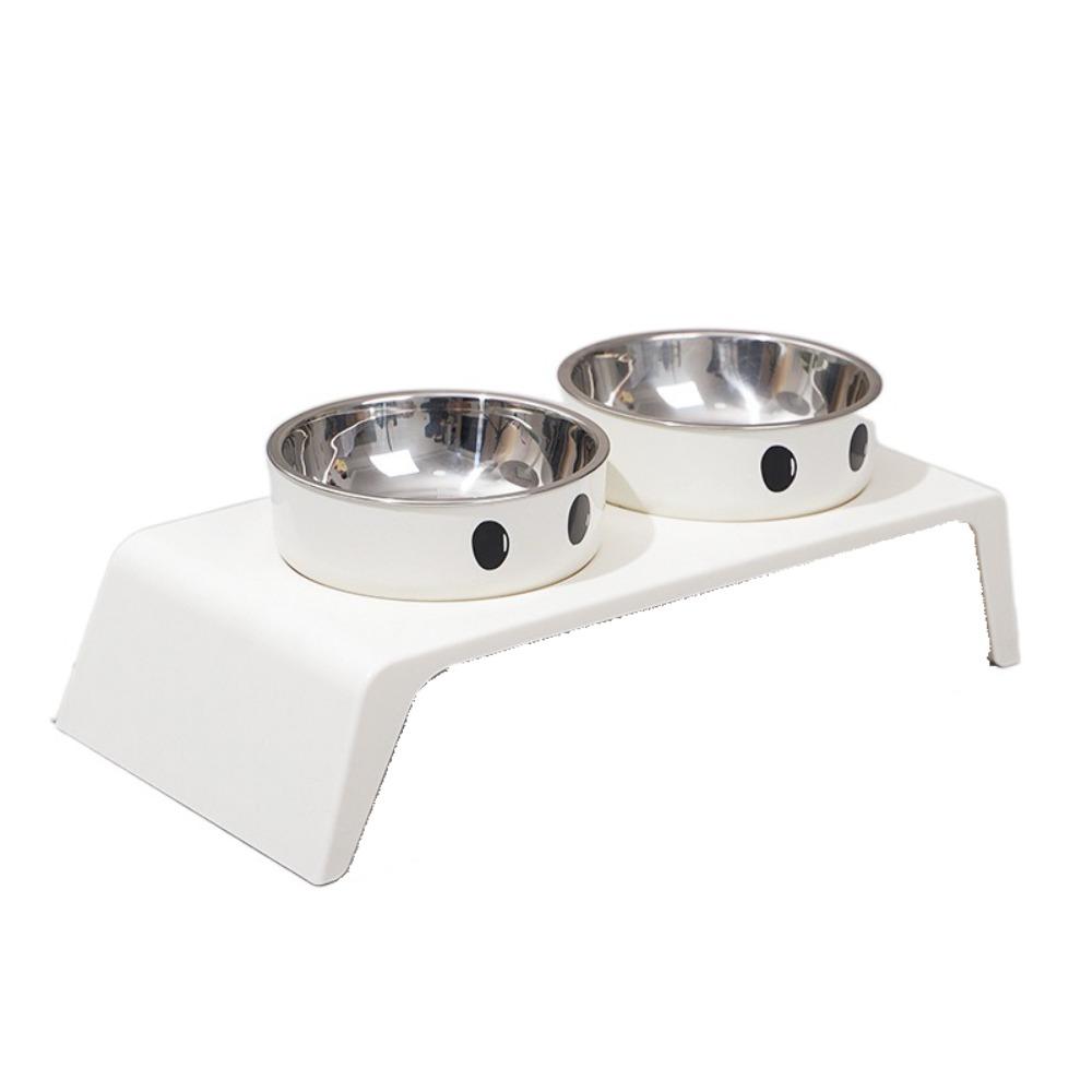 Double Bowls Cat Food Water Bowl Anti-flip Cat Dog Dual-use Bowl Pet Food Dispenser  Wet Dry Food