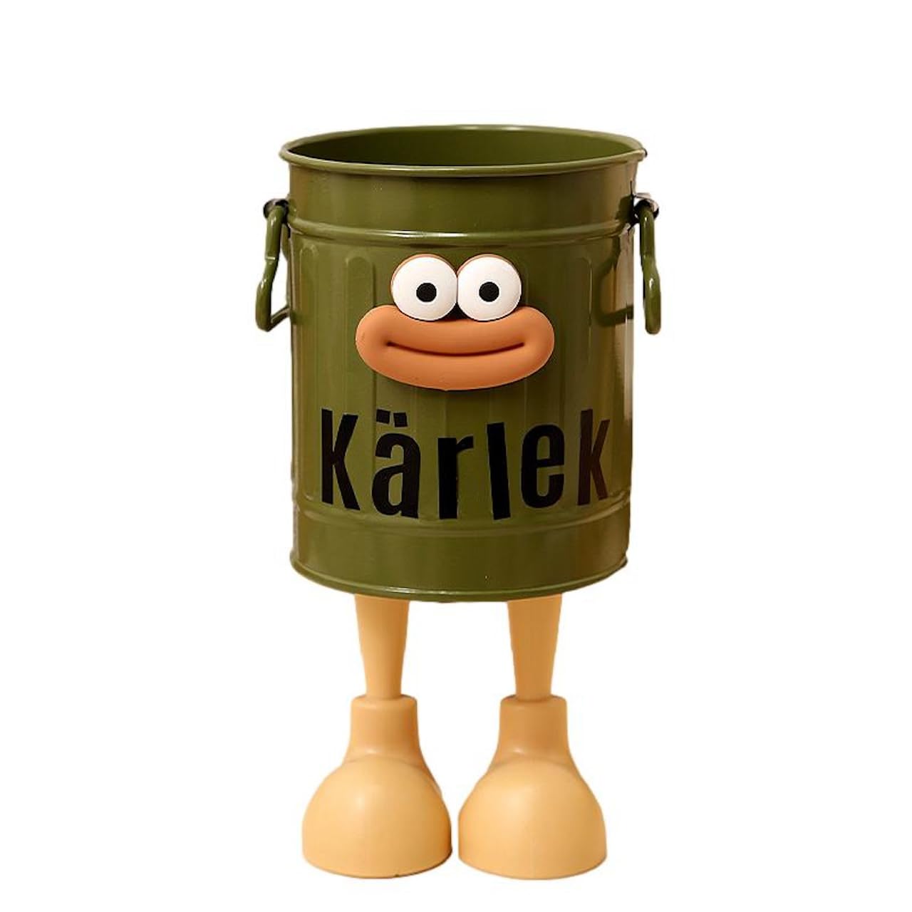 

[Queen-b] Unique and Fun Pen Stand with Cute Character Design, Perfect for Desks, Pens, Stationery, and Home Decor (Green, with Feet)