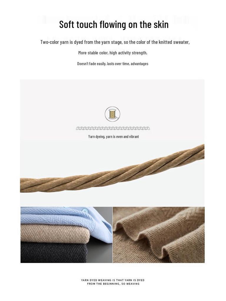 Men's Loose Fit Thickened Cashmere Sweater - Autumn/Winter Warm Business Casual Knitwear