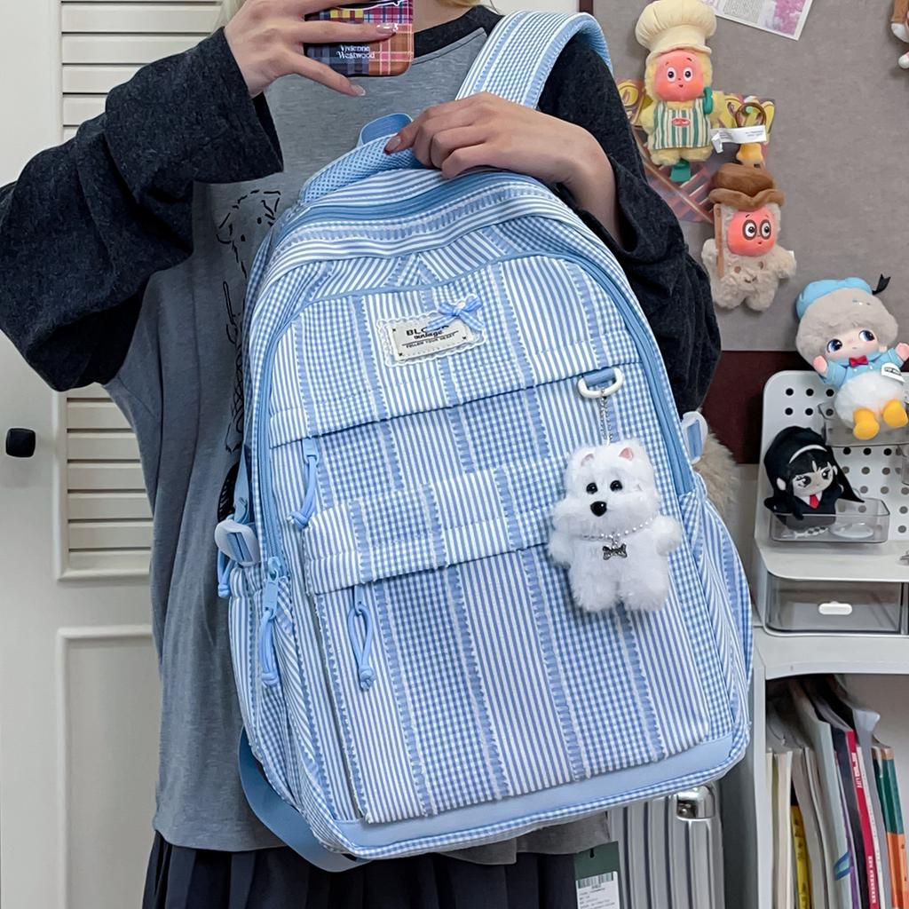 Schoolbag large capacity casual backpack Korean version ins college style schoolbag female junior high school students cute small fresh backpack
