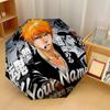 Custom Text Automatic 8 Bone Umbrella, Portable Sun Rain Protection UmbrellaBleach Anime