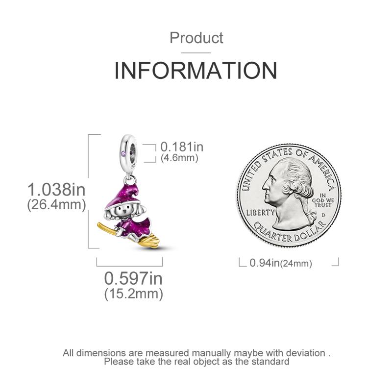 Charms Copper Halloween Purple Magical Girl Pendants Fit Charms Plata Original Bracelet Beads Women Jewellery Making Diy