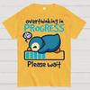 Penguin Overthinking In Progress Cotton Summer Casual Cool Loose T-Shirt