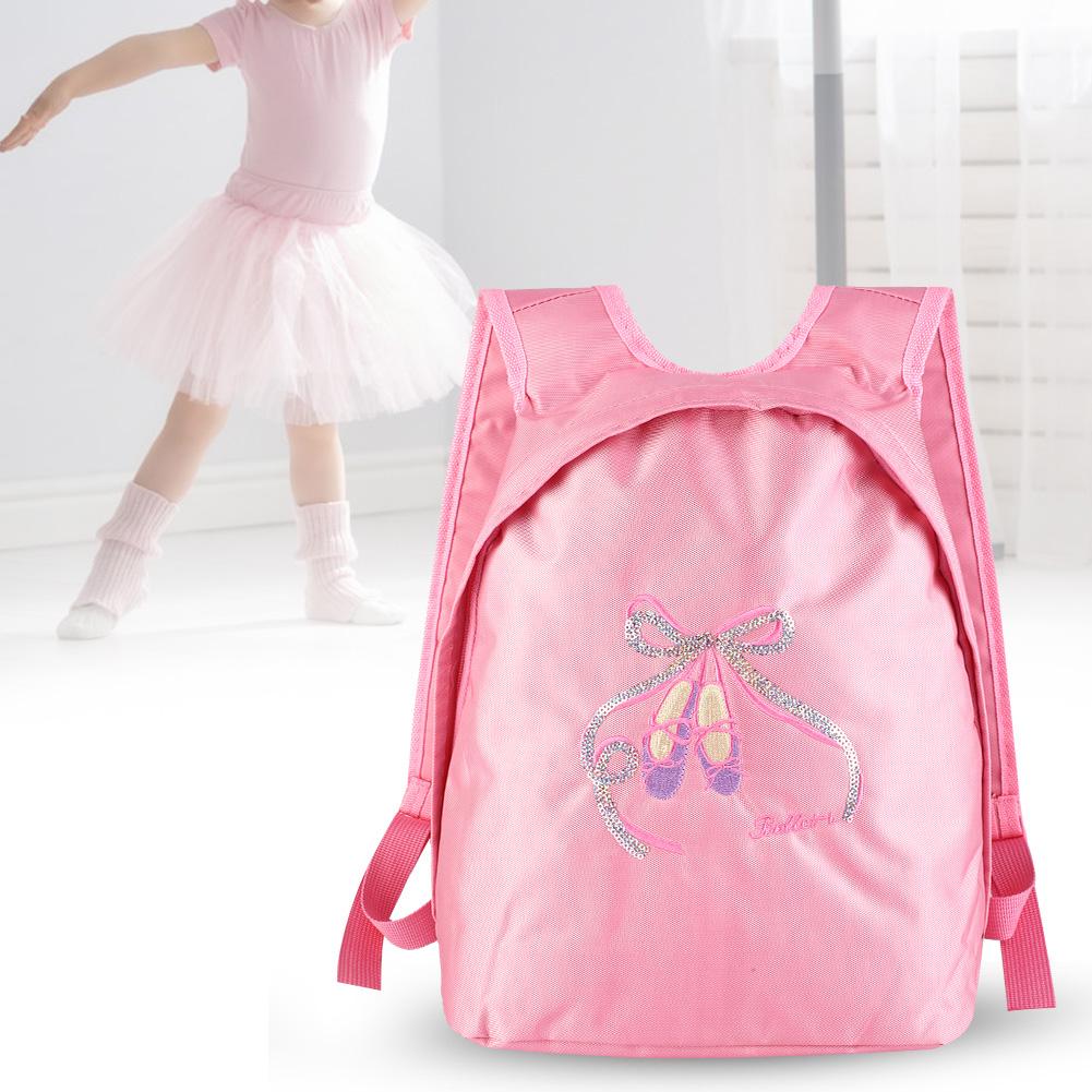 Girls Ballet Dance Backpack Kids Shoulder Sports Zipper Bag(Pink)
