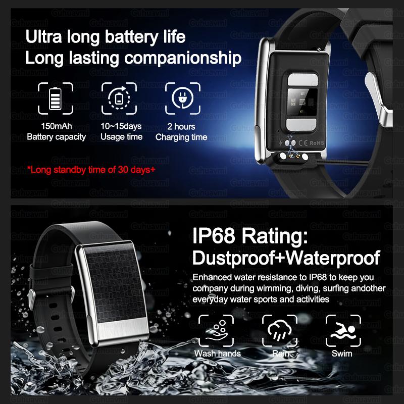 New Health Smartwatch No Screen Long Endurance Heart Rate Blood Pressure ECG Health Trackr IP68 Waterproof Sports Smart Bracelet