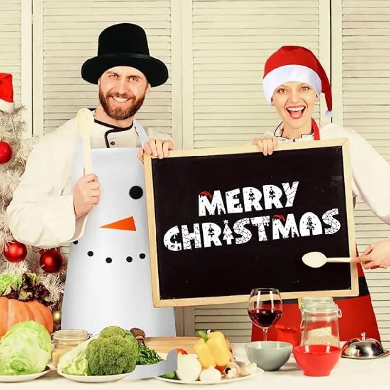 Vánoční zástěra Santa Claus Kuchyň Vaření Pečení Mastnotě odolná Zástěra na večeři Sváteční Domácí Dekorace Potřeby