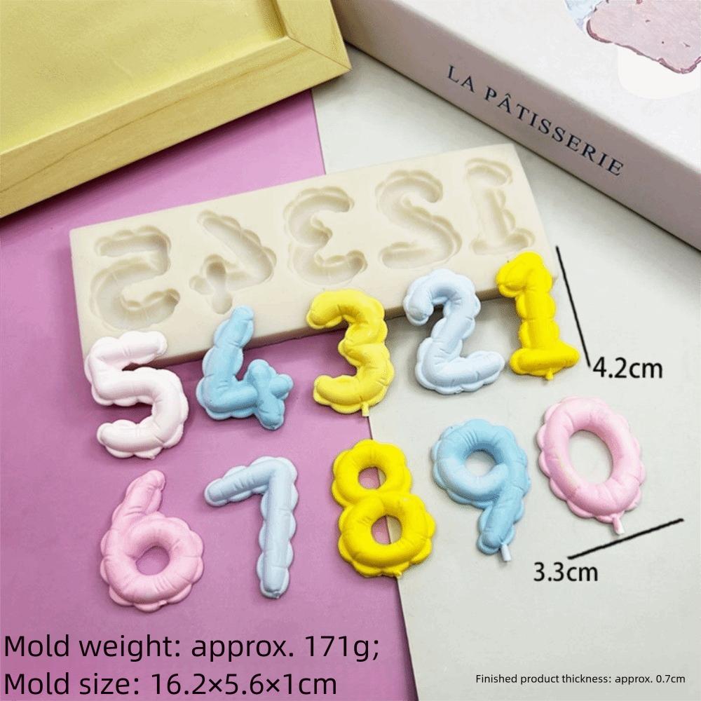 Number Design Chocolate Mold Heart Shape Resin Clay Mold New Silicone Mold  Cake Decorating