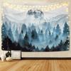 VIKAMA Nature Forest Tapestry, Misty Green Pine Tree Scenery Wall Art Hanging for Bedroom Living Room Photography Backdrop