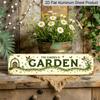Plano 2D - Letrero Metálico de Pared Vintage "El Jardín Es Un Jardín" - Letrero Decorativo de Aluminio Estilo Granja Bohemia con Tipografía Colorida Envejecida, Duradero