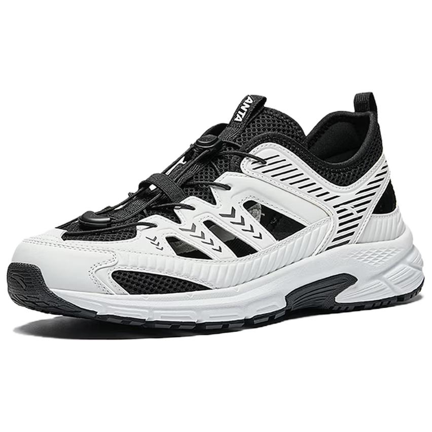 Anta Fabric Synthetic Leather Trendy Splicing Stitching Non-Slip Breathable Creek Shoes Men Shoes Gray Black 912626655-6