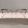 Fashion Metal Cat-Eye Glasses Women Anti Blue Light Glasses Trendy Reading Eyeglasses Computer Light Blocking Plain Spectacles