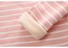Children's Warm Striped High-Waist Underwear Set for Spring and Autumn - Plus Velvet for Babies, Toddlers, and Kids