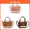 Cartoon Pu Shoulder Bag With Splicing Design For Daily Use
