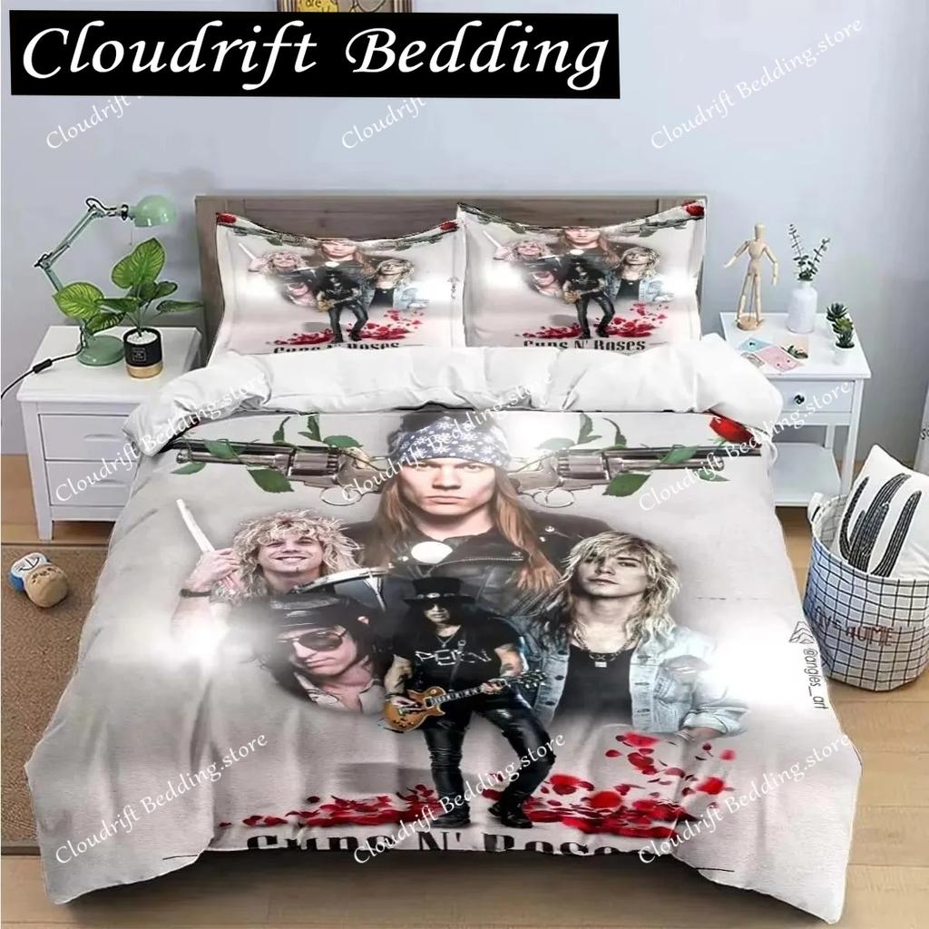 Guns N'roses Band Retro Bedding Sets Exquisite Bed Supplies Set Bed Comforter Luxury Birthday Gift Duvet Cover Set