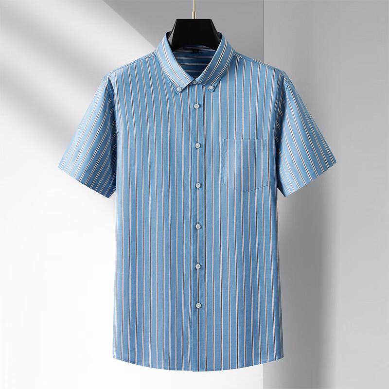 

Men s Plus Size Striped Cotton Short Sleeve Shirt 190/3XL