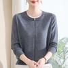 Petite Spring Knit Top for Middle-Aged & Elderly Women - Stylish, Lightweight Base Layer with Wide-Leg Fit for Spring & Autumn