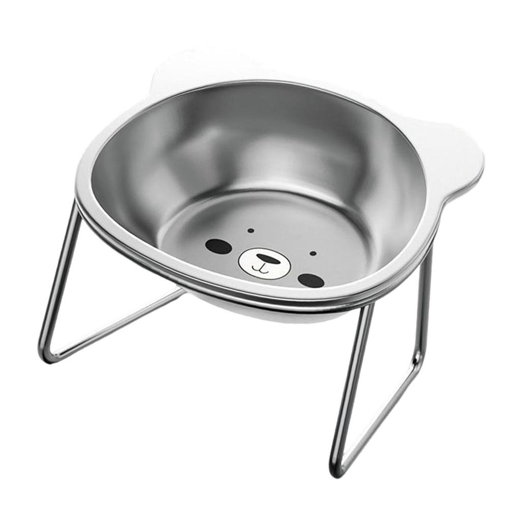 Raised Cat Bowl Stainless Steel Anti Slip Stable Tilted with Stand Dog Water Food Bowl for Indoor Cats Small Dogs Kitten Puppy