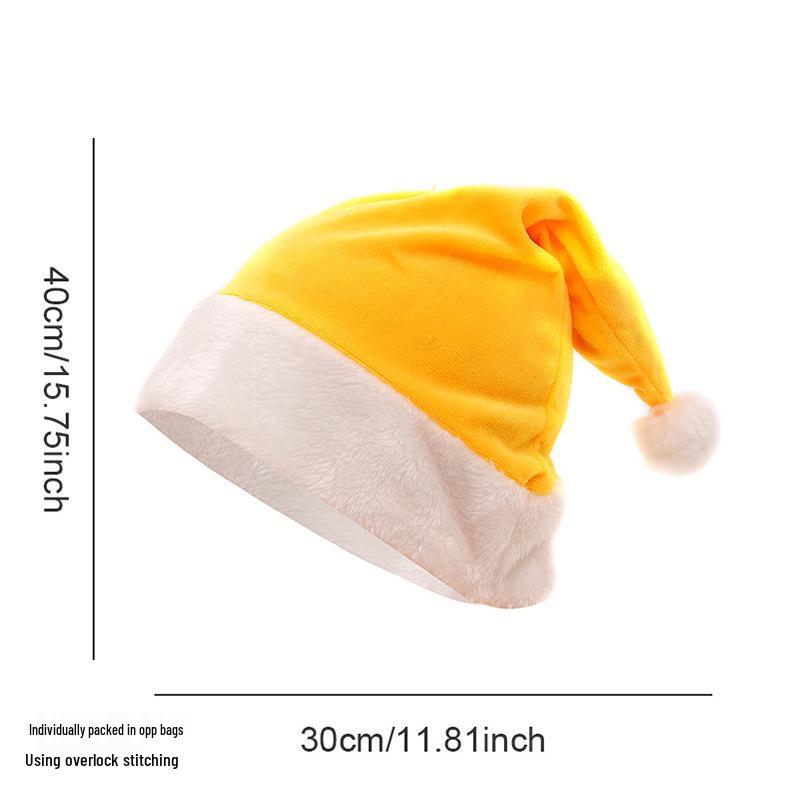 Super Soft Crystal Fabric Adult Christmas Hat - Festive Holiday Decoration & Party Dress-Up