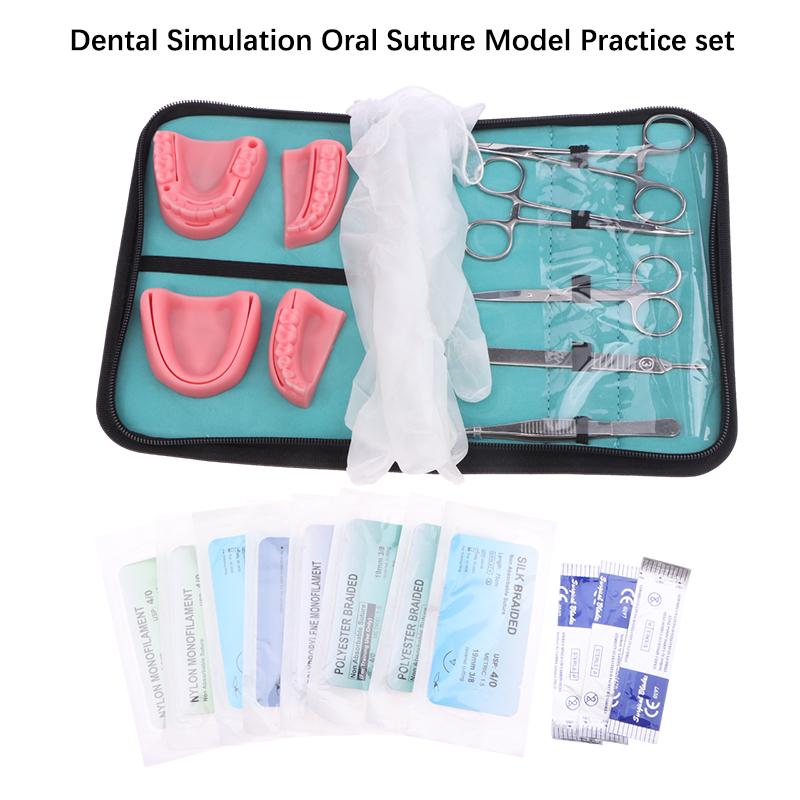 Dental Chirurgische Naht Training Kit Naht Praxis Modell Training Pad Schere Werkzeug Lehre Ausrüstung Haut Bedienen Kit