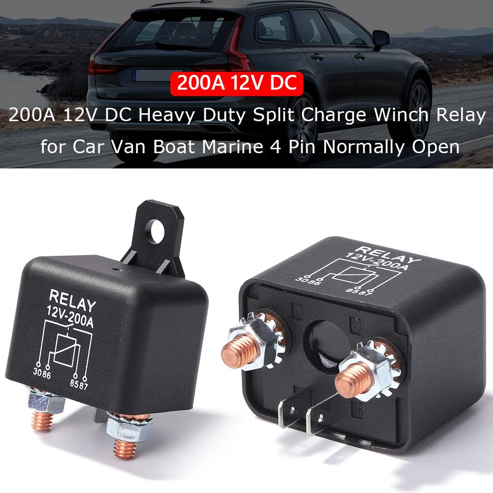 DC 12V 200A Heavy Current Start Relay Continuous Type Automotive Modular Relay Car Truck Motor Relay 4 Pin Car Relay