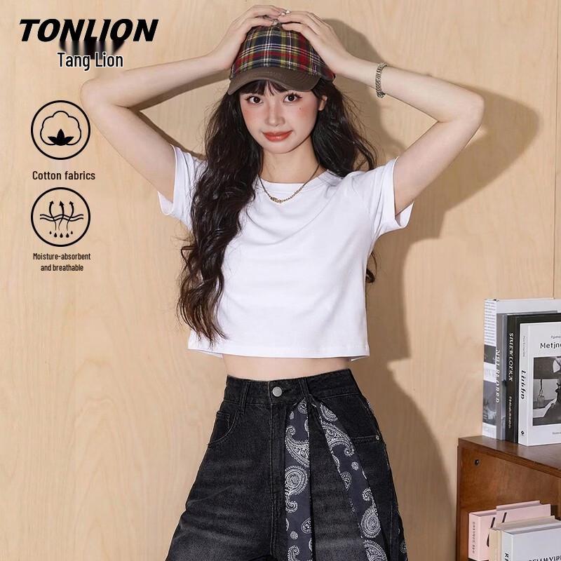 TonLion Women s Pure Cotton Short Sleeve Tee M