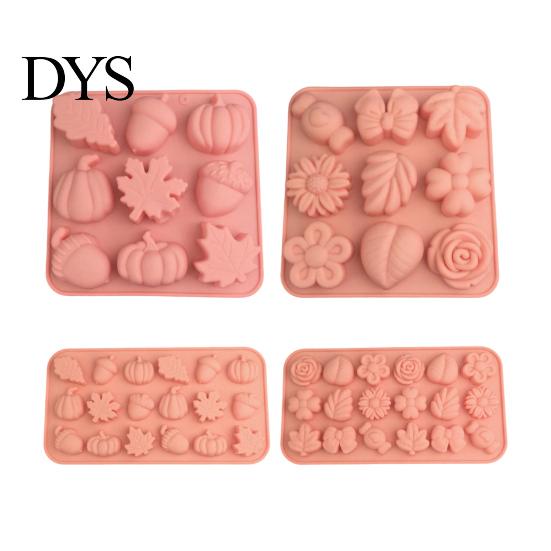Silicone Molds for Homemade Chocolate DIY Pumpkin Leaf Maple Flower Mold, Candy Jelly Pudding Cake Durable Desserts Soap Candle Tray, Non Stick
