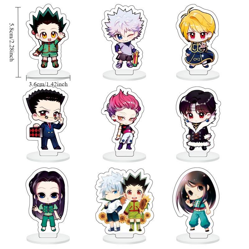 Anime Hunter X Hunter GON·FREECSS Mini Acrylic Figures Cute Cartoon Flat Models Desk Standing Decoration Plates Collectibles
