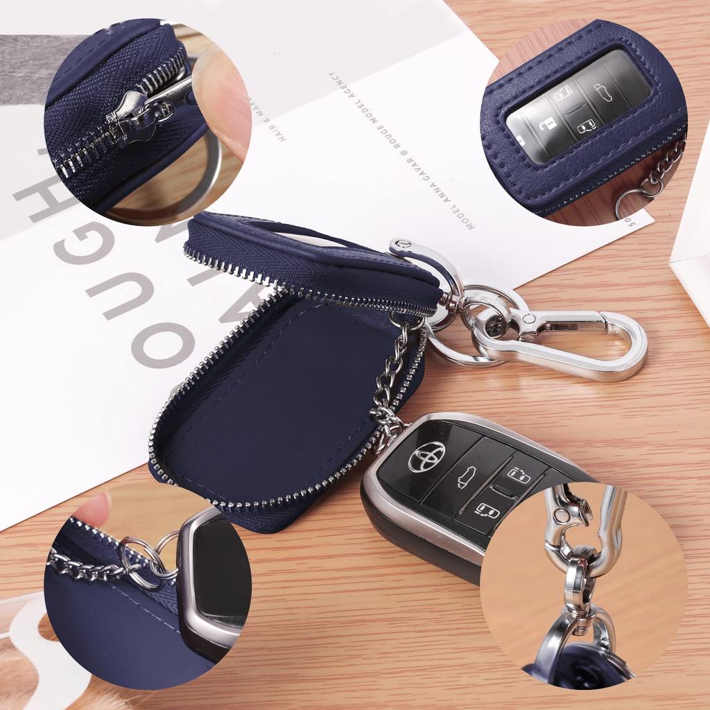 Annhua Smart Key Case, PU Leather Key Case, navy