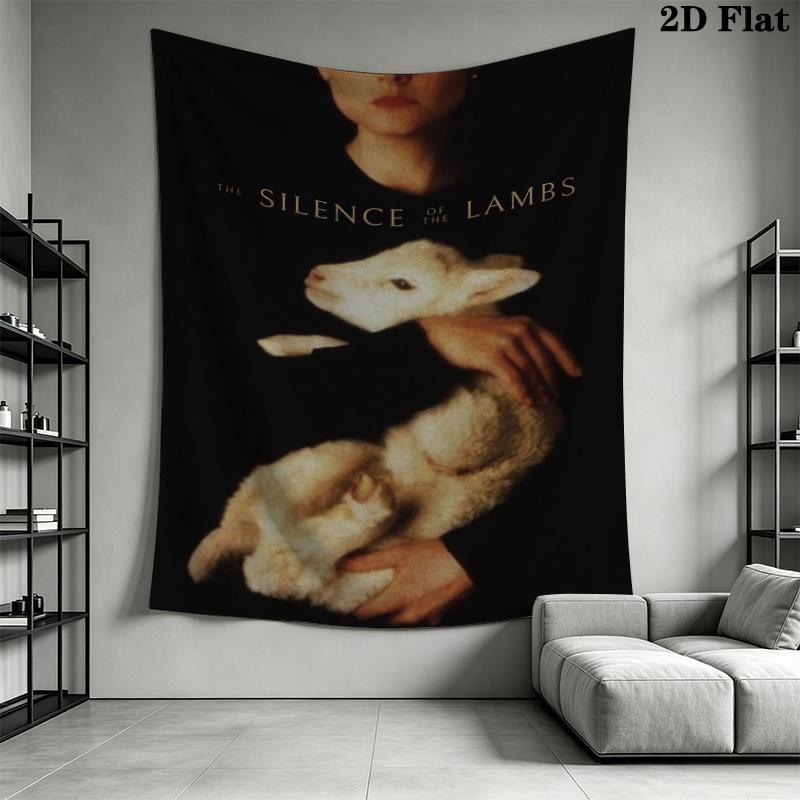 The Silence of the Lambs Wall Tapestry Aesthetic Wall Hanging Printed Fabric Blanket Decorative Tapestries for Bedroom Living Room Home Decor