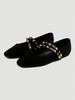 Women's Fashion Square Toe Mary Jane Shoes, Double Buckle Velcro Strap, Lightweight Bead Decoration, Comfortable